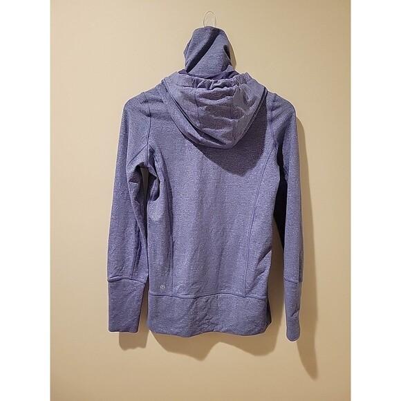 Lululemon Stride Jacket Heathered Blue Size 6 Full Zip Hooded Athletic Gym Dance - Picture 4 of 6